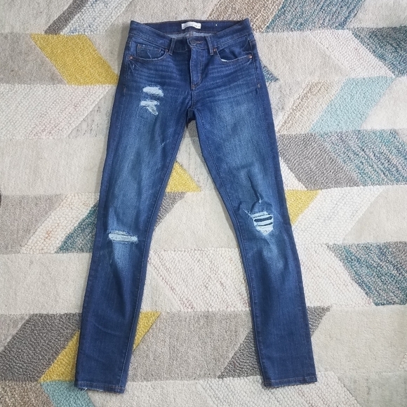 Ann Taylor Loft Distressed Skinny Jeans 00 - Picture 1 of 7